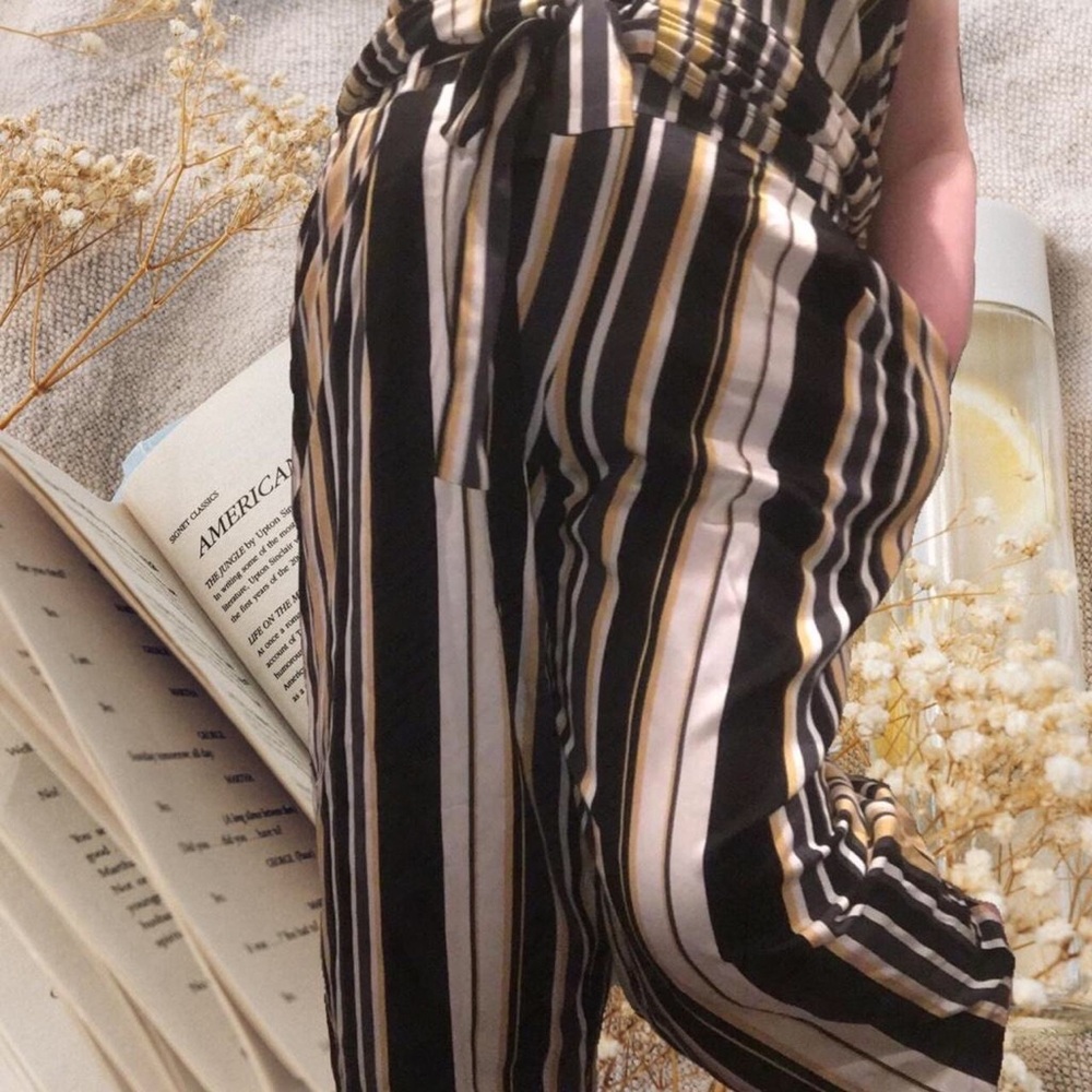 Torrid Yellow Stripe Tapered Pants